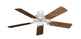 Dixie Belle traditional ceiling fan in Pure White with 52 inch Walnut Gloss Blades