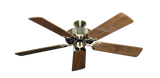 Dixie Belle traditional ceiling fan in Antique Brass with 52 inch Walnut Gloss Blades