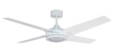 52 inch Ruskin ceiling fan in pure white with LED light