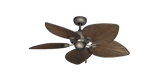 42 inch Bombay Ceiling Fan Antique Bronze Finish - Oil Rubbed Bronze Leaf Blades