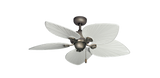 42 inch Bombay Ceiling Fan Antique Bronze - Pure White Leaf Blades
