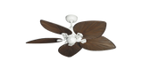 42 inch Bombay Ceiling Fan Pure White Finish - Oil Rubbed Bronze Leaf Blades