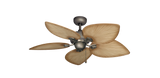 42 inch Bombay Ceiling Fan Antique Bronze Finish - Tan Leaf Blades