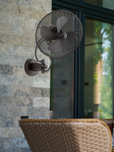 Piazza 14 inch Indoor/Outdoor Wall Fan by Quorum - Noir Black