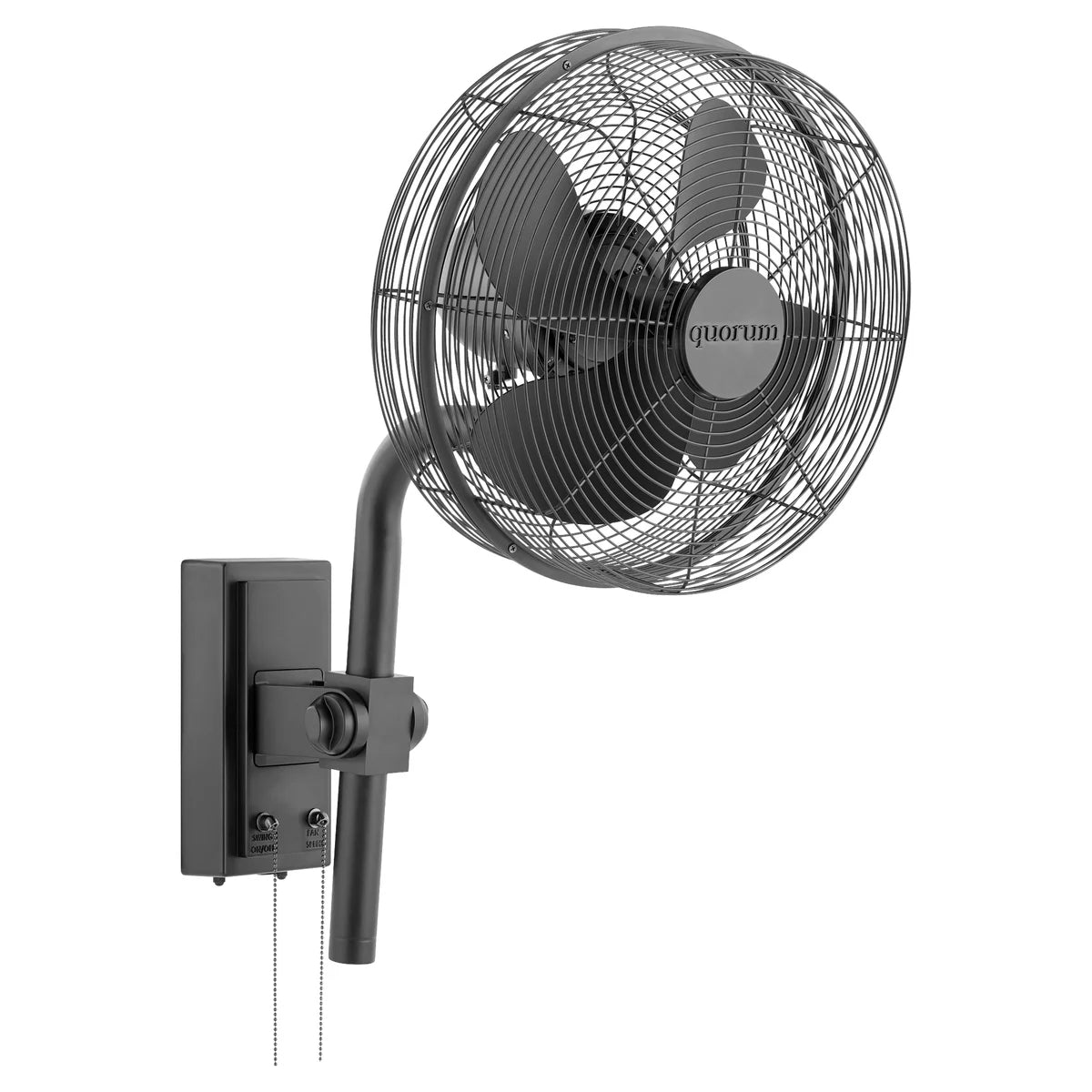 Cyprus 13 inch Indoor/Outdoor Wall Fan by Quorum Matte Black
