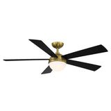 54 inch Eclipse Ceiling Fan by WAC Smart Fans - Soft Brass and Matte Black