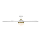 54 inch Eclipse Ceiling Fan by WAC Smart Fans - Soft Brass and Matte White