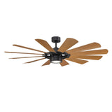 65 inch Windmill Ceiling Fan by WAC Lighting - Matte Black and Distressed Koa