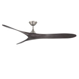 70 inch Malibu Ceiling Fan by WAC Lighting - Brushed Nickel and Ebony