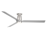 52 inch Smooth Flush Ceiling Fan with LED Light by Modern Forms - Brushed Nickel and Silver