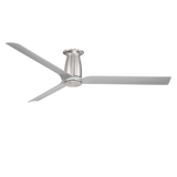 52 inch Smooth Flush Ceiling Fan without LED Light by Modern Forms in Brushed Nickel and Silver