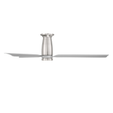 52 inch Smooth Flush Ceiling Fan with LED Light in Brushed Nickel and Silver shown from side