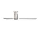 52 inch Smooth Flush Ceiling Fan in Brushed Nickel and Silver shown from side