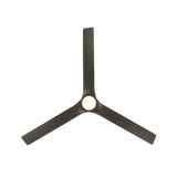 52 inch Smooth Flush Ceiling Fan in Bronze with LED Light shown from below