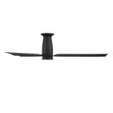 52 inch Smooth Flush Ceiling Fan in Matte Black shown from side