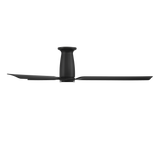 52 inch Smooth Flush Ceiling Fan in Matte Black shown from side