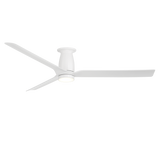 52 inch Smooth Flush Ceiling Fan in Matte White with LED Light