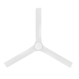 52 inch Smooth Flush Ceiling Fan in Matte White shown from below