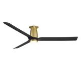 52 inch Smooth Flush Ceiling Fan with LED Light by Modern Forms - Soft Brass and Matte Black