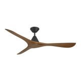 60 inch Carve Ceiling Fan by Modern Forms - Matte Black and Distressed Koa