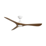 60 inch Carve Ceiling Fan by Modern Forms - Matte White and Distressed Koa