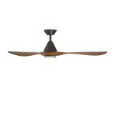 60 inch Carve Ceiling Fan with LED Light by Modern Forms - Bronze and Distressed Koa