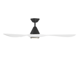 60 inch Carve Ceiling Fan with LED Light by Modern Forms - Matte Black with Matte White Blades