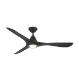 60 inch Carve Ceiling Fan with LED Light by Modern Forms - Matte Black