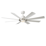 60 inch Aura Smart Fan by Modern Forms - Matte White and Brushed Nickel