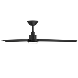 Bolo ceiling fan in Matte Black with LED Light shown from side