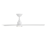 Bolo Ceiling Fan with LED Light in Matte White shown from side