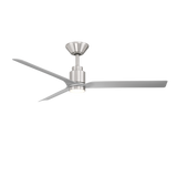 52 inch Smooth Ceiling Fan with LED Light by Modern Forms - Brushed Nickel and Silver