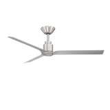 52 inch Smooth Ceiling Fan with LED Light by Modern Forms - Brushed Nickel and Silver