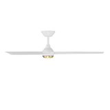 Pisces Ceiling fan in Matte White with Soft brass accents shown from side