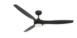 Solara Three-Blade Ceiling Fan in Oil Rubbed Bronze with Light