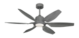 Titan II Ceiling Fan with 52 inch Sweep Resin Blades in Brushed Nickel with Light
