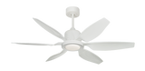 Titan II ceiling fan in Pure White with 52 inch sweep resin blades and LED Light