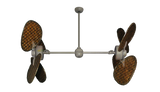 46 inch Twin Star III Dual Motor Ceiling Fan - Woven Bamboo Dark Blades, Driftwood Motor Finish
