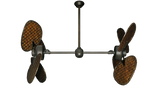 46 inch Twin Star III Dual Motor Ceiling Fan - Woven Bamboo Dark Blades, Oil Rubbed Bronze Motor Finish