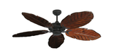 Coastal Ceiling Fan in Oil Rubbed Bronze with Arbot 125 Leaf Blades in Cherrywood