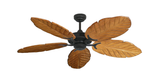 Coastal Ceiling Fan in Oil Rubbed Bronze with Arbor 125 Leaf Blades in Oak