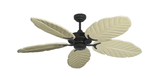 Coastal Ceiling Fan in Oil Rubbed Bronze with Arbor 125 Leaf Blades in Whitewash