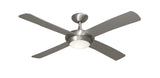 Luna Ceiling Fan in Brushed Nickel with Light