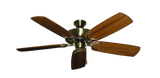 Riviera Antique Brass Ceiling Fan with Arbor 425 Oak Blades
