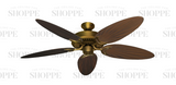 52 inch Riviera Ceiling Fan - Bamboo or Palm Style Reversible Blades