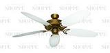 52 inch Riviera Ceiling Fan - Leaf or Wicker Style Reversible Blades