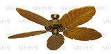 Riviera brushed gold ceiling fan with Arbor 100 oak blades