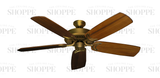 Riviera Brushed Gold Ceiling Fan with Arbor 425 Oak Blades