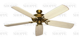 60 inch Riviera DC ceiling fan in pure white with Arbor 450 cherry blades