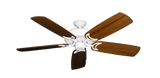 Riviera Pure White Ceiling Fan with Arbor 425 Oak Blades